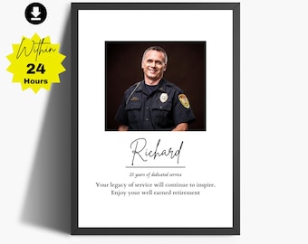 Personalized Police Retirement Print: Law Enforcement Gift (Digital Item)