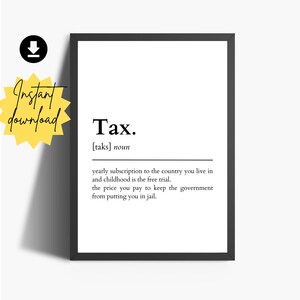 Tax Definition Print: Accountant Office Decor (Digital Download)