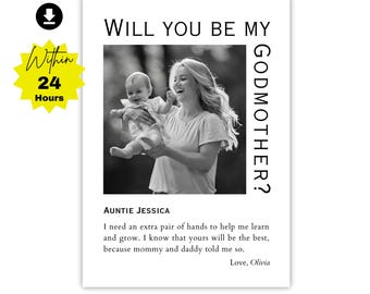 Godmother Proposal Card: Printable Madrina Photocard (Digital Download)