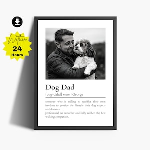 Definitieprint hond vader | Gepersonaliseerde hond vader print | Hondenliefhebberscadeau | Cadeau vader hond | Cadeau hondeneigenaar | Beste cadeau voor hondenliefhebbers | Aangepast: