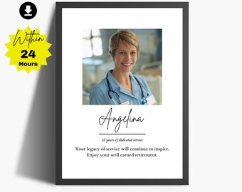Personalized Nurse Retirement Gift: Custom Name Print (Digital Download)