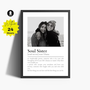 Impression d'âme soeur | Cadeaux personnalisés | Cadeau d'anniversaire Bestie | Impression d'âme soeur | Cadeau d'anniversaire Bestie | Cadeaux d'amitié | Cadeaux pour elle