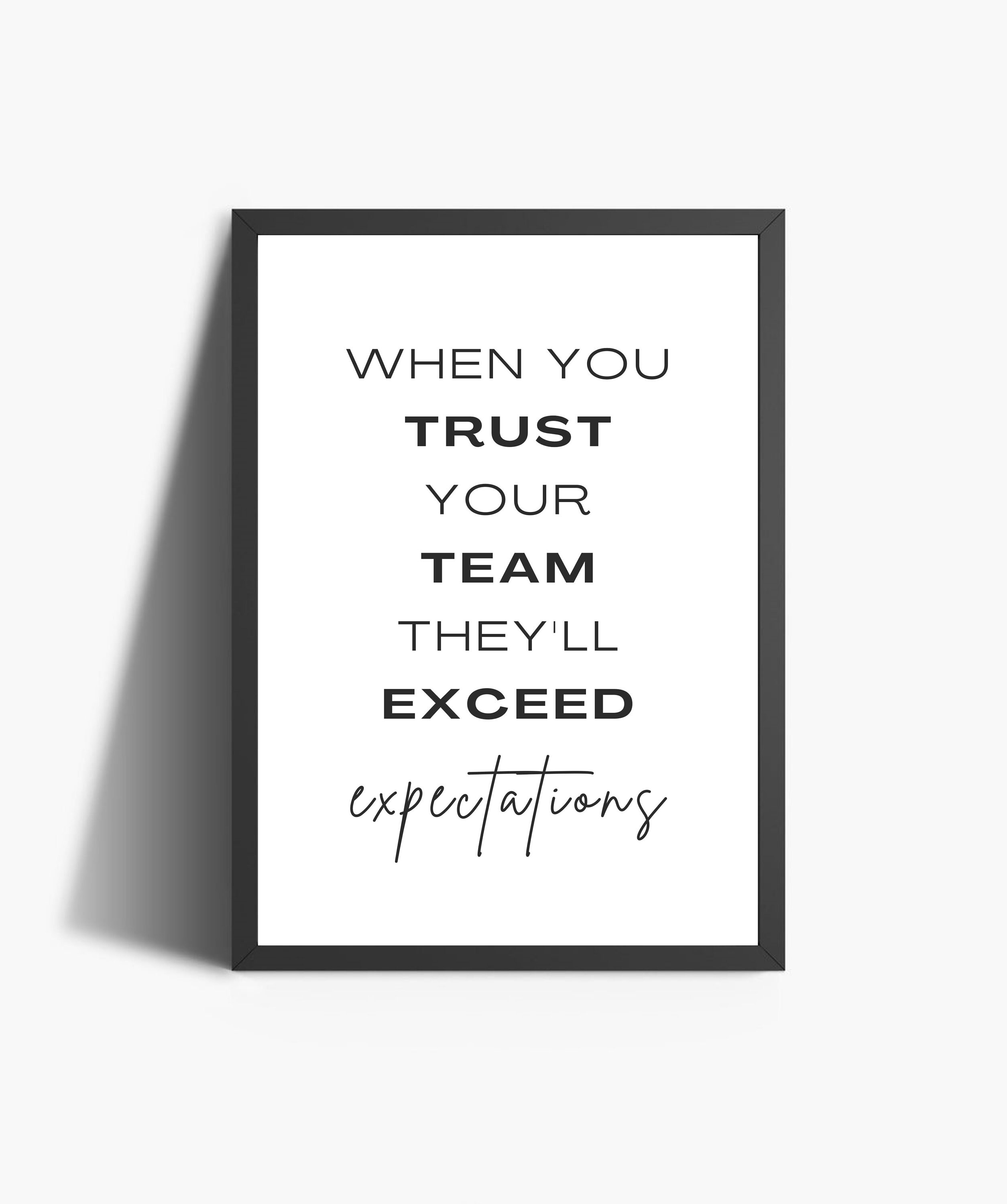 Teamwork Quote Office Print: Exceed Expectations Wall Art (digital  Download) - Etsy, image size:2509x3000