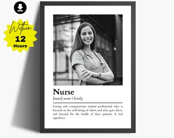 Personalized Nurse Definition Print: Retirement Gift (Digital Download)