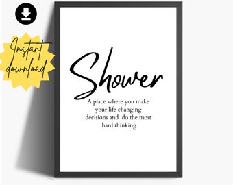 Shower Definition Print: Funny Bathroom Wall Art (Digital Download)