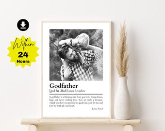 Personalized Godfather Definition Print, Godparent Gift (Digital Download)