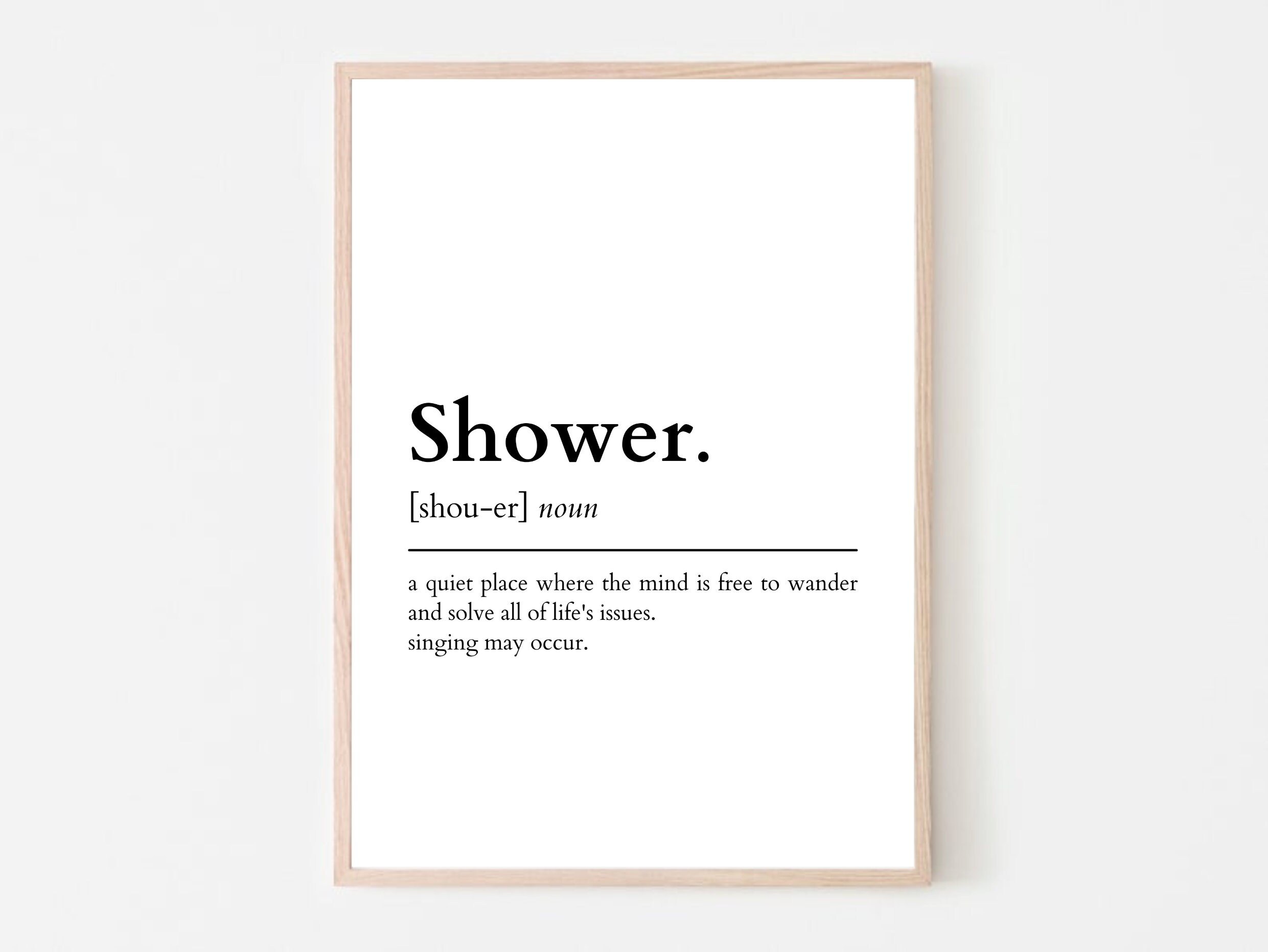Shower Definition Print Bathroom Decor Bathroom Print Bathroom Wall Art