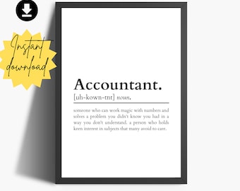 Accountant Definition Print: Financial Office Decor (Digital Download)