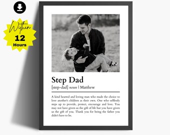 Personalized Step Dad Definition Print | Custom Photo Gift (Digital Download)