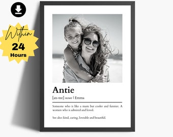 Personalized Aunt Definition Print: Birthday Gift for Auntie (Digital Download)