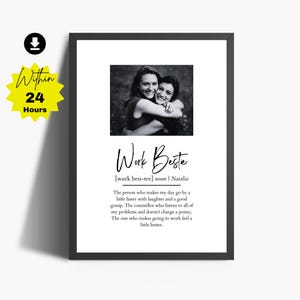 Cadeau d'adieu | Définition de meilleure amie au travail | Meilleur cadeau personnalisé pour le travail | Cadeau d'anniversaire Work Bestie | Pour un collègue de travail en cadeau de colocation