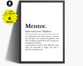 Personalized Gift For Mentor | Mentor Definition | Mentor Gifts | Gift For Mentor | Mentor Thank You Gift | Personalized Boss Gift | Custom