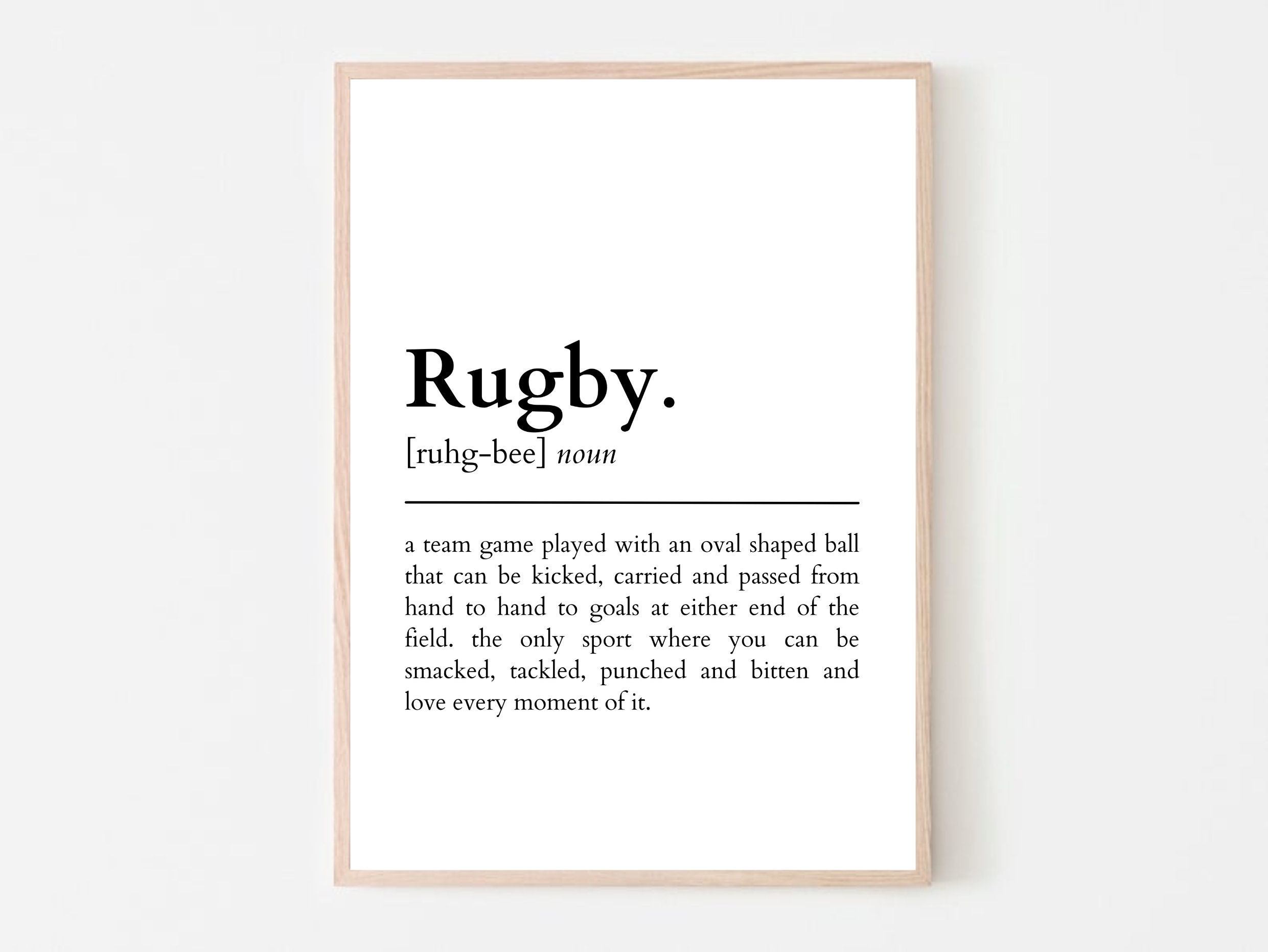 Rugby Definition Print Rugby Gift Rugby Art Definition Print Dictionary