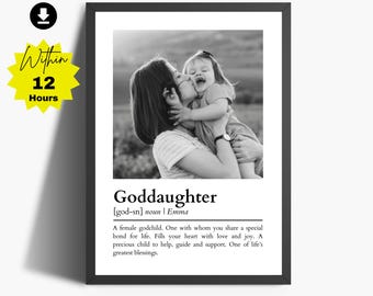 Personalized Goddaughter Definition Print: Baptism Gift (Digital Download)