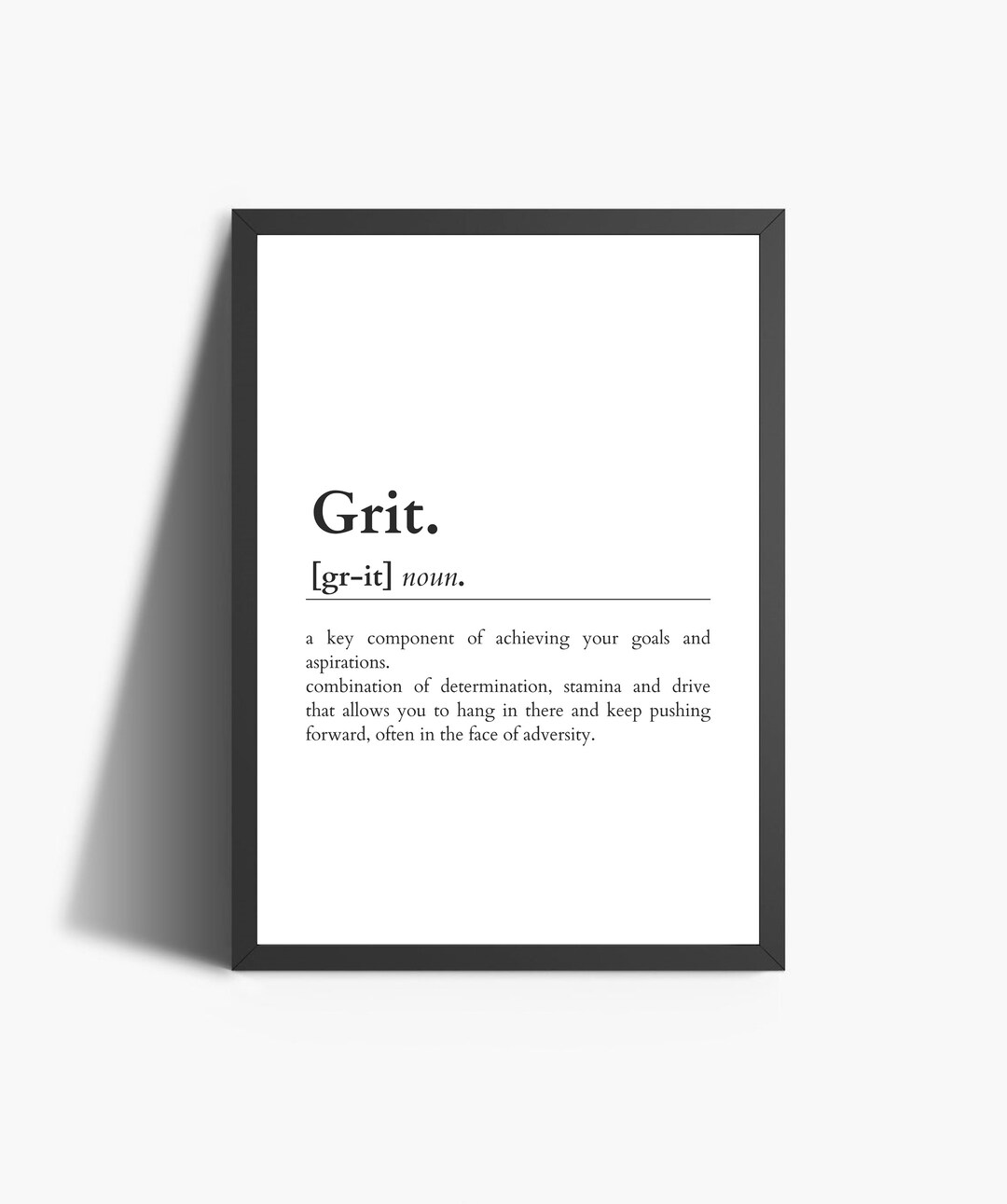Grit Definition Print Motivational Print Inspirational Etsy