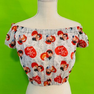 I love Lucy Vintage/ Pin-up Off Shoulders Ruffled Elasticized Crop Top. Choose Your Size.
