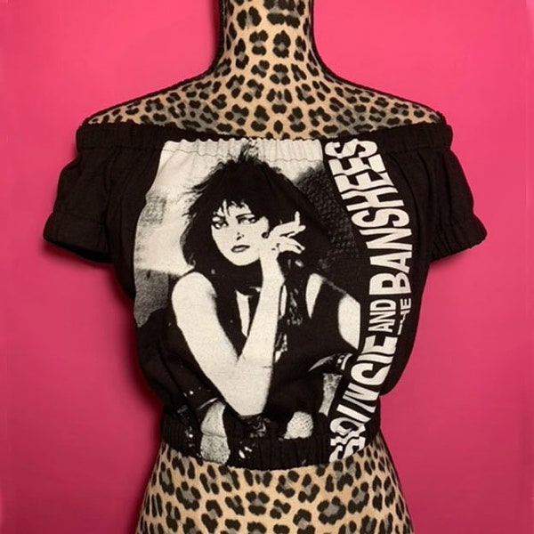 Siouxsie and the Banshees Goth Ladies Off Shoulders Top corto elástico. Elige tu talla.