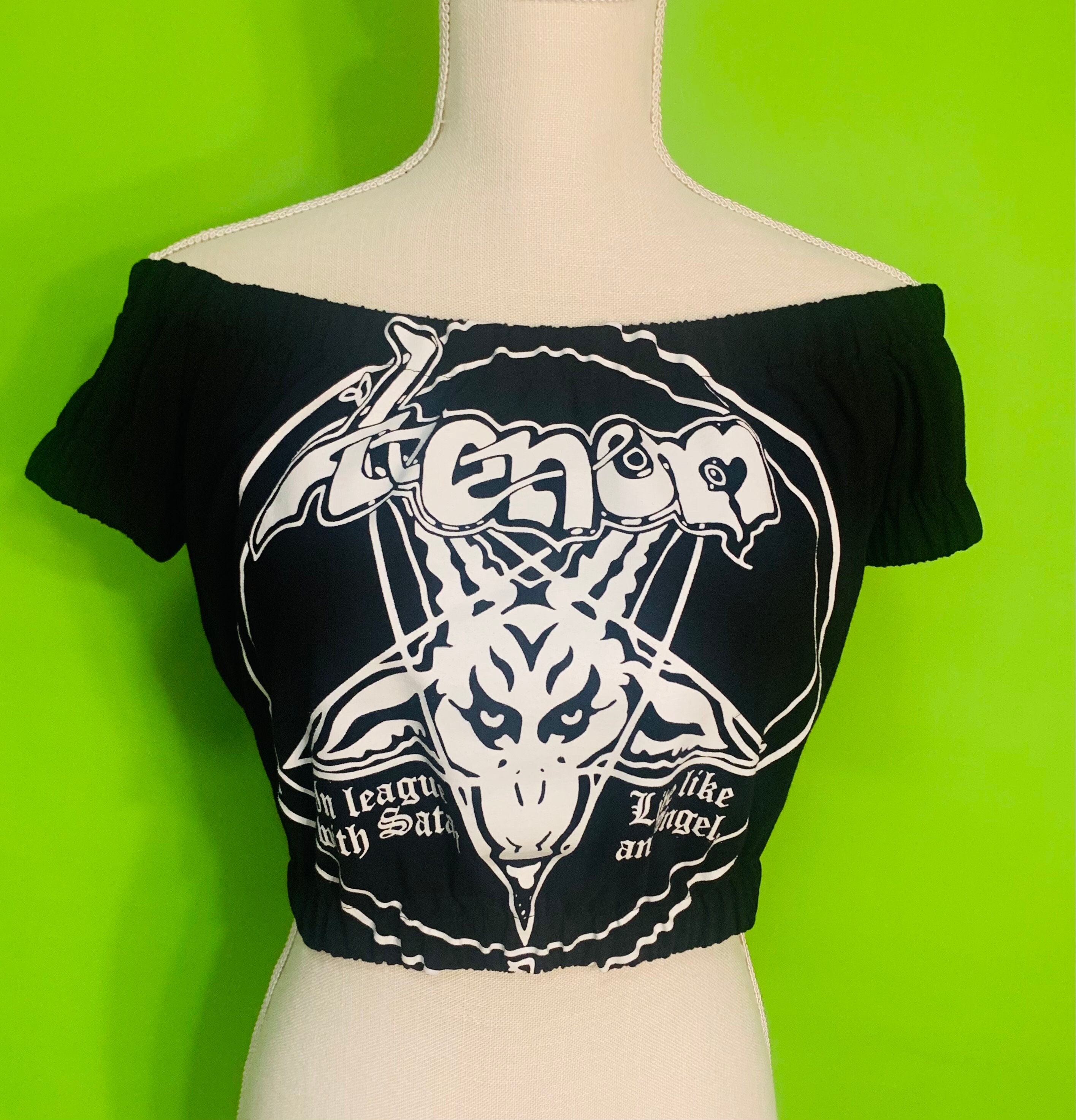 Black Metal/ Heavy Metal Venom off Shoulders Elasticized