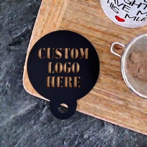 Anpassad logotyp för kaffe | Personlig lattekonst, återanvändbar