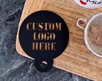 カスタムロゴコーヒーステンシル | パーソナライズされたラテアート、再利用可能