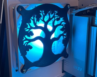 Tree Of Life 120mm Fan Grill Cover – Custom PC Case Fan Guard – 3D Printed Gaming Mod Accessory