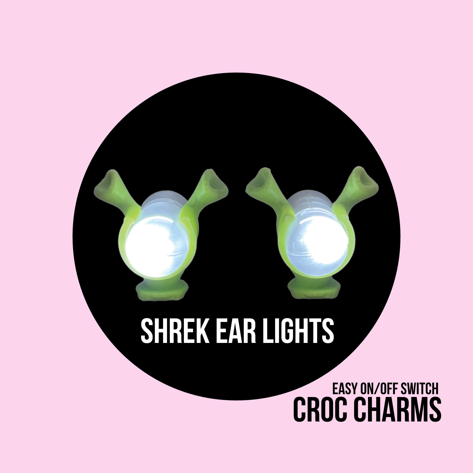 Shrek Ear Shoe Charms, 8 peças de brincos de animais para