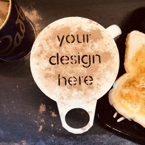 Custom Personalised Coffee Stencil Gift - Reusable Stencil