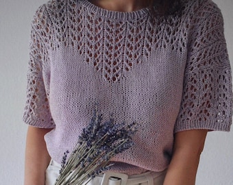 Provence top knitting design pattern pdf download digital tutorial knitwear in English