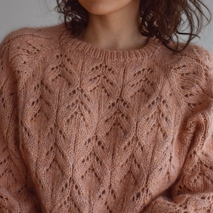 Rosental Sweater knitting pattern design PDF tutorial Lace Kid Silk Mohair sweater knitwear jumper download in English image 6