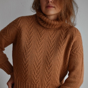 LIANA Sweater Knitting Pattern: Oversized Turtleneck Jumper (PDF Download)