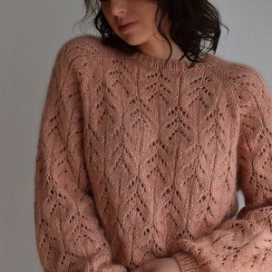 Rosental Sweater knitting pattern design PDF tutorial Lace Kid Silk Mohair sweater knitwear jumper download in English image 8