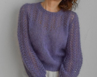 Provence Lace Blouse Knitting Pattern: Silk Mohair Jumper (PDF Tutorial)