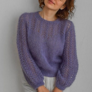 Modèle de tricot de chemisier en dentelle provençale : pull en soie et mohair (Tutoriel PDF)