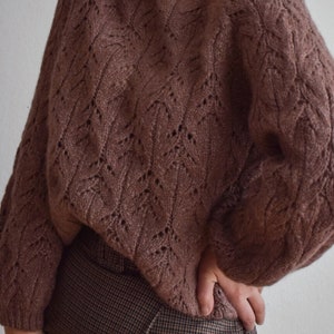 Rosental Sweater knitting pattern design PDF tutorial Lace Kid Silk Mohair sweater knitwear jumper download in English image 2
