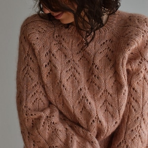 Rosental Sweater Airy Lace Top-Down Sweater Knitting Pattern | Seamless Raglan Pullover | Lightweight Knit Design | PDF Pattern Download