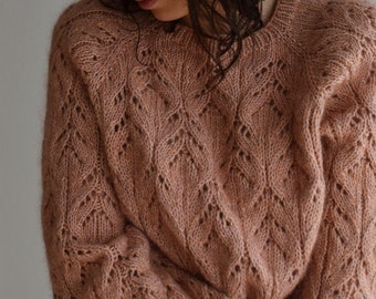 Rosental Sweater knitting pattern design PDF tutorial Lace Kid Silk Mohair sweater knitwear jumper download in English