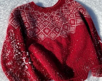 Patrón de tejido de suéter Chalet: Hilados de color, Fair Isle (Tutorial en PDF)