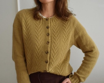 Liana Cardigan Knitting Pattern | Seamless Top-Down | Saddle Shoulder Raglan | Double Button Band  | 8 Sizes | PDF in ENGLISH or RUSSIAN