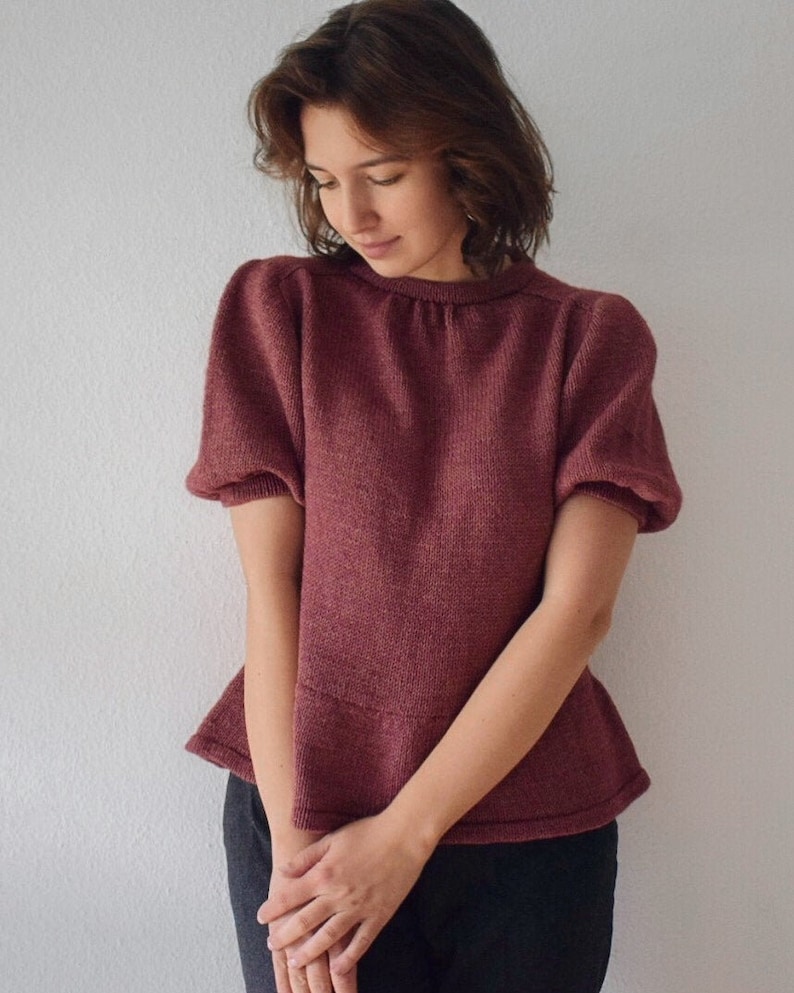 Verona blouse knitting design pattern pdf download tutorial image 7