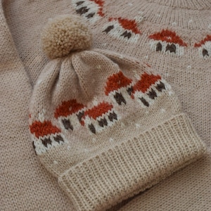 Breipatroon Sweet Home Hat brei ontwerp recept instructies tutorial PDF download gebreide muts pompom kleurwerk DYI handgemaakte muts kinderen