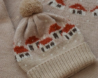 Strickanleitung Sweet Home Hat Strickdesign Rezept Anleitung Strickanleitung PDF download Strickmütze Bommel DYI handmade Beanie Kids