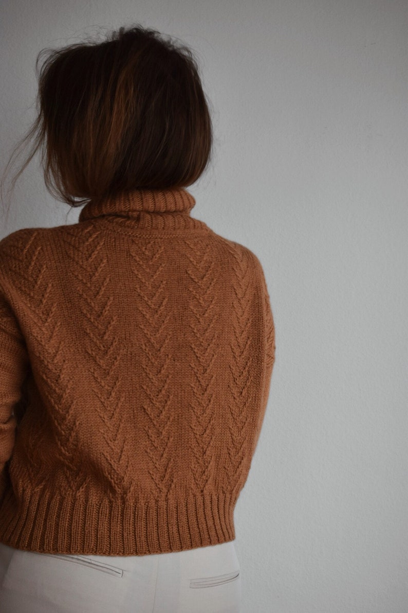 LIANA sweater PDF knitting pattern design knit turtleneck tutorial oversize jumper vest knitted DIY modern knitwear digital download image 10