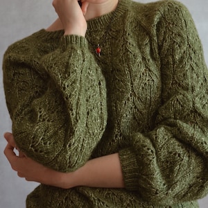 Rosental Sweater knitting pattern design PDF tutorial Lace Kid Silk Mohair sweater knitwear jumper download in English image 7