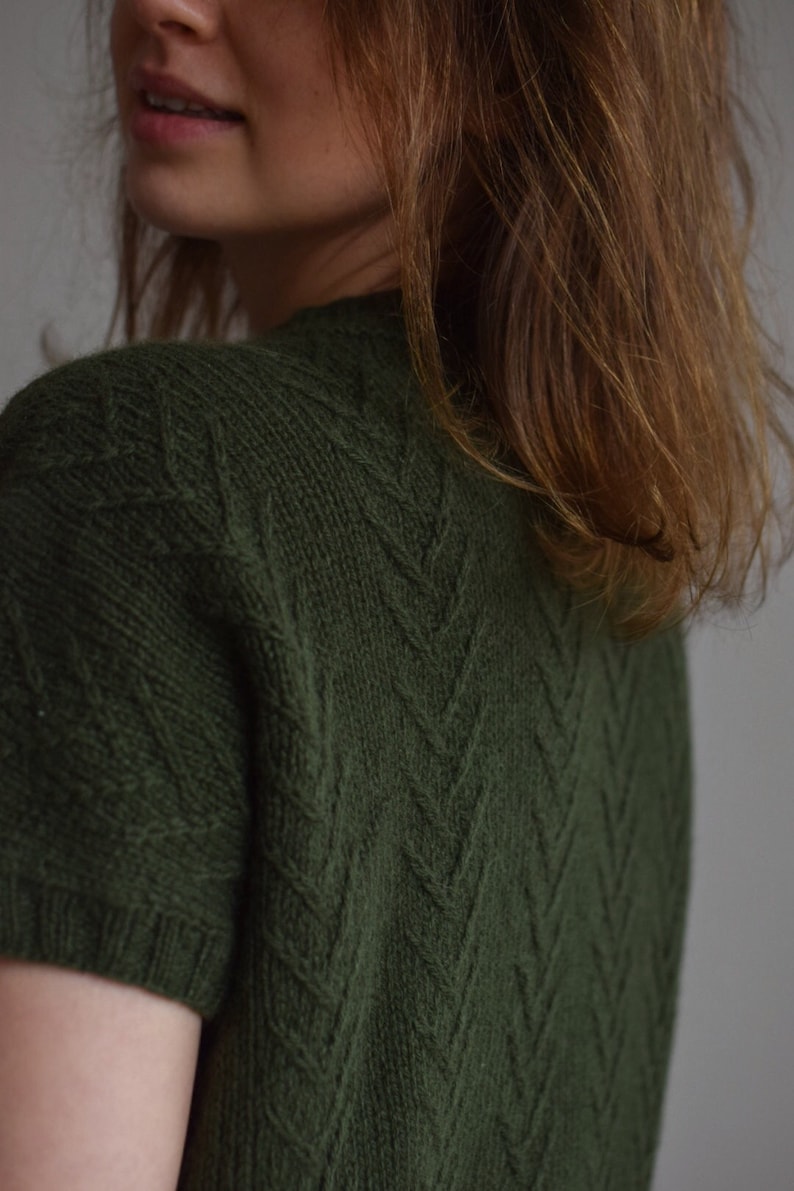 LIANA sweater PDF knitting pattern design knit turtleneck tutorial oversize jumper vest knitted DIY modern knitwear digital download image 3