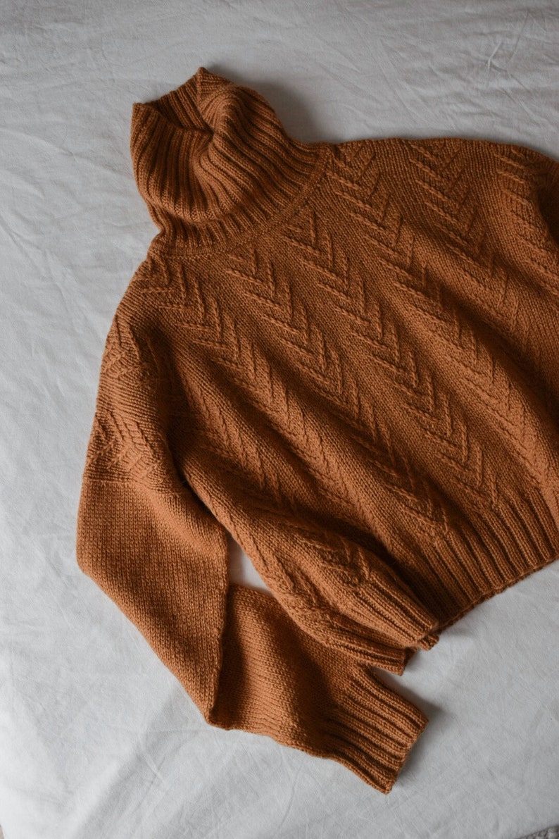LIANA sweater PDF knitting pattern design knit turtleneck tutorial oversize jumper vest knitted DIY modern knitwear digital download image 2