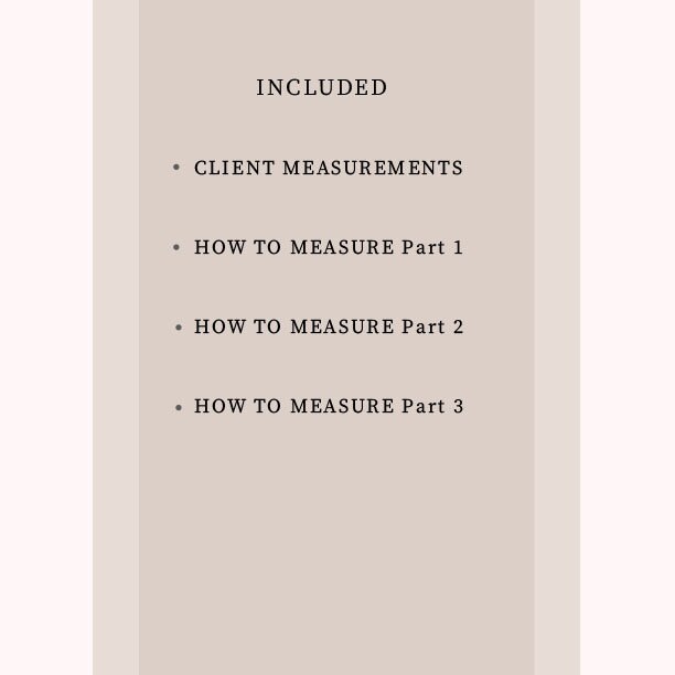 Measurement Bundle. Client Measurements. How to Measure. Editable ...