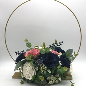 Hoop Centerpiece with Sola Wood Flowers