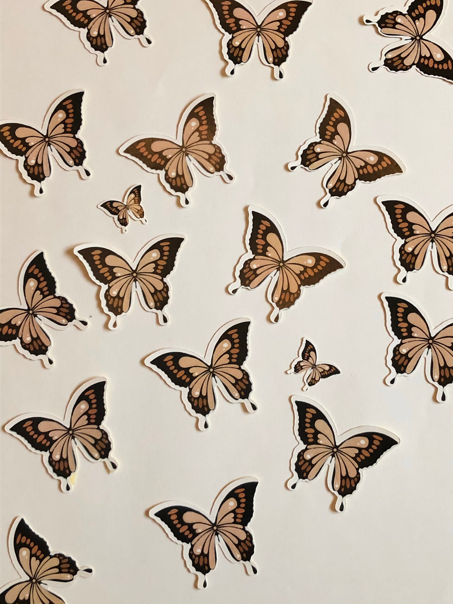 Aesthetic Brown and Beige Butterfly Etsy