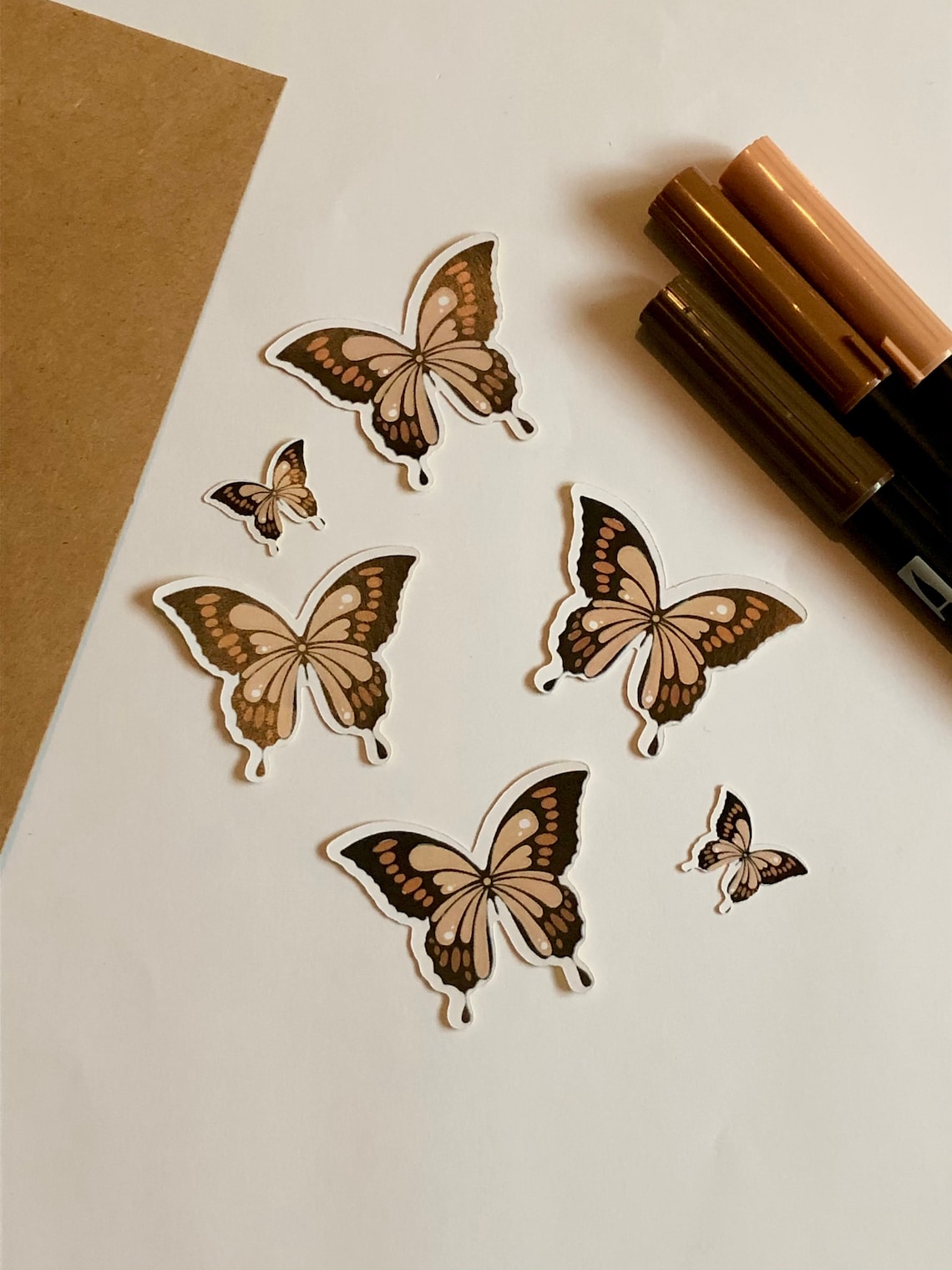 Aesthetic Brown and Beige Butterfly Etsy