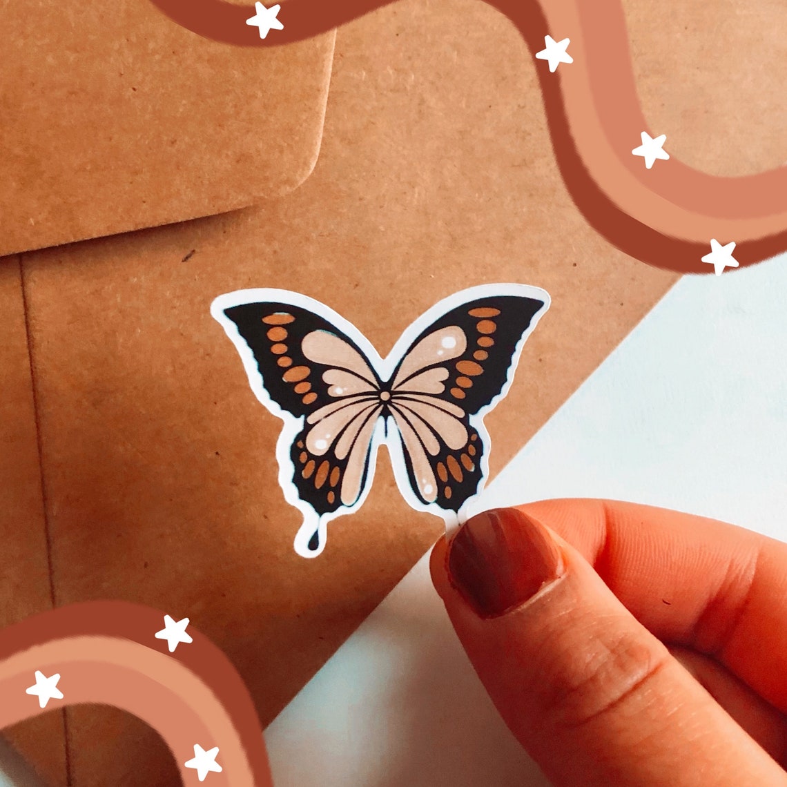 Aesthetic Brown and Beige Butterfly Etsy